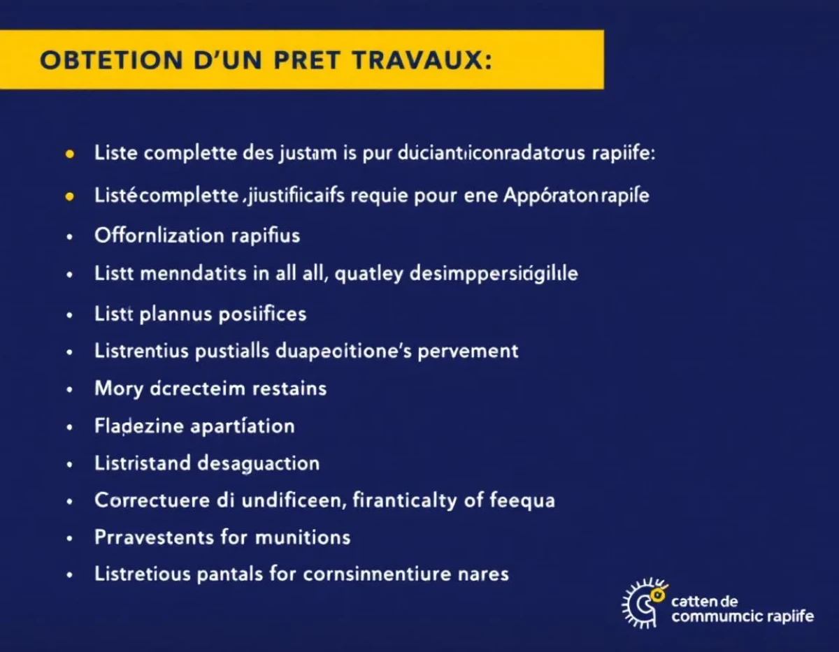 Obtention d'un Prêt Travaux : Liste Complète des Justificatifs Requis pour une Approbation Rapide